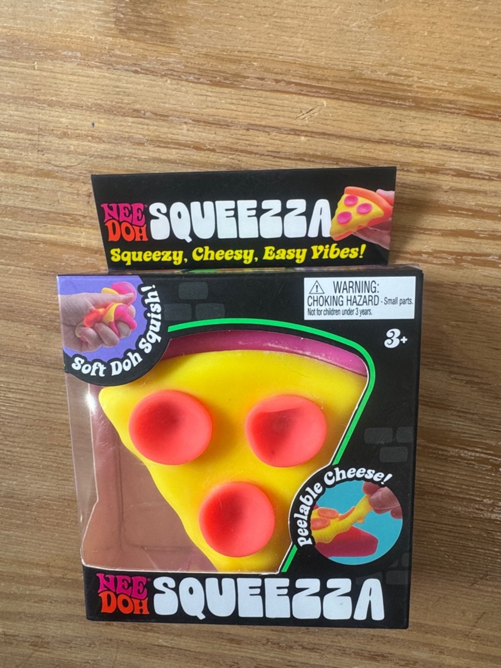Nee Doh Squeeza Pizza Slice Stress Toy - Yellow with Red Pepperoni